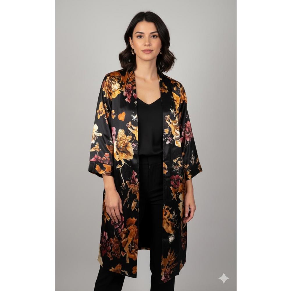 Elegant Floral Kimono Robe